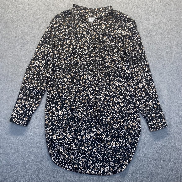 CCH Collection Womens'Top‎ Long Sleeve Black  Blouse Size M,Buttons Front,Pocket - Picture 1 of 8